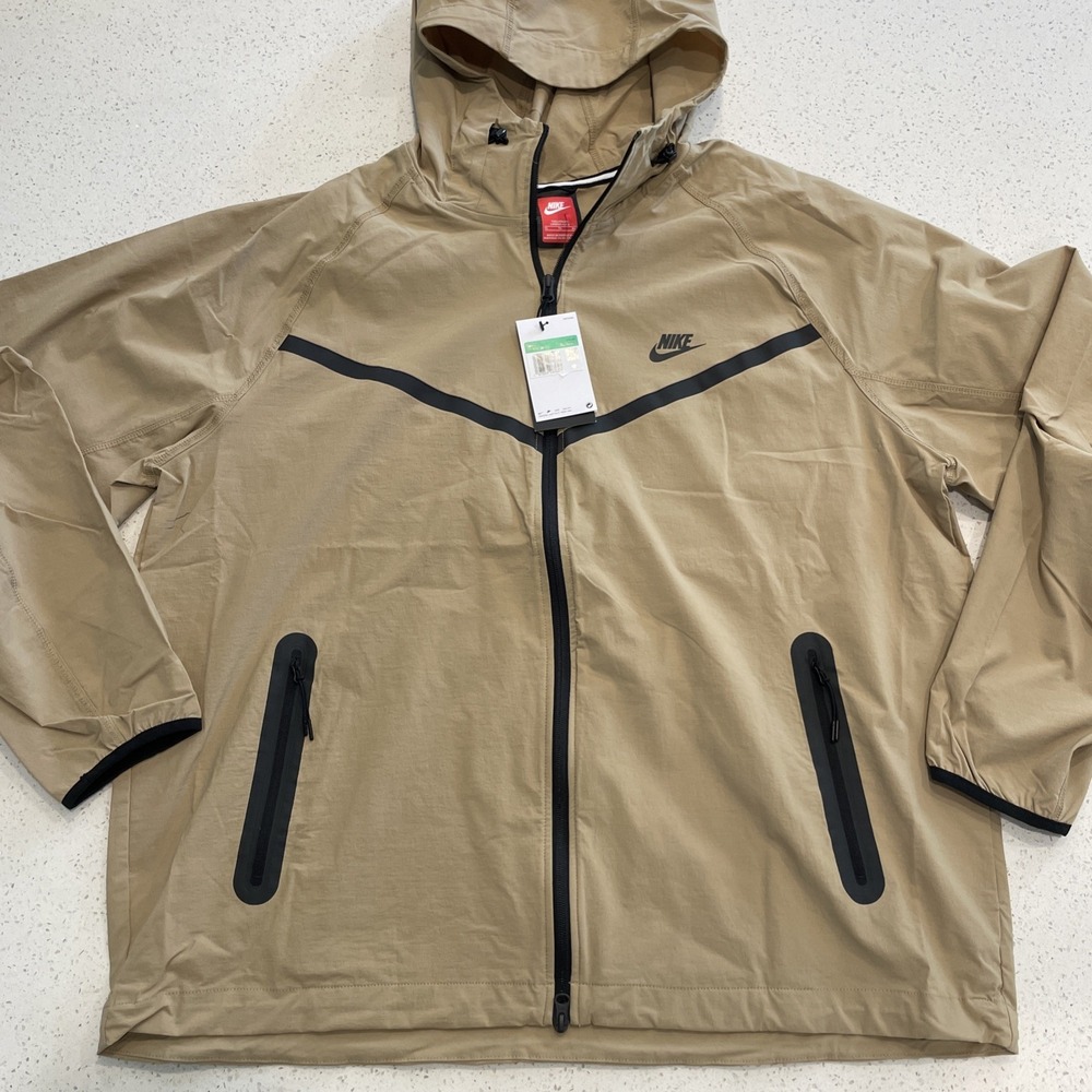 Nike Tech Men's Woven Jacket (Parachute Beige/Parachute Beige/Black) XL Tall NWT